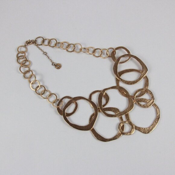 Karma Bella Circle Gold Tone Statement Necklace - Picture 1 of 8